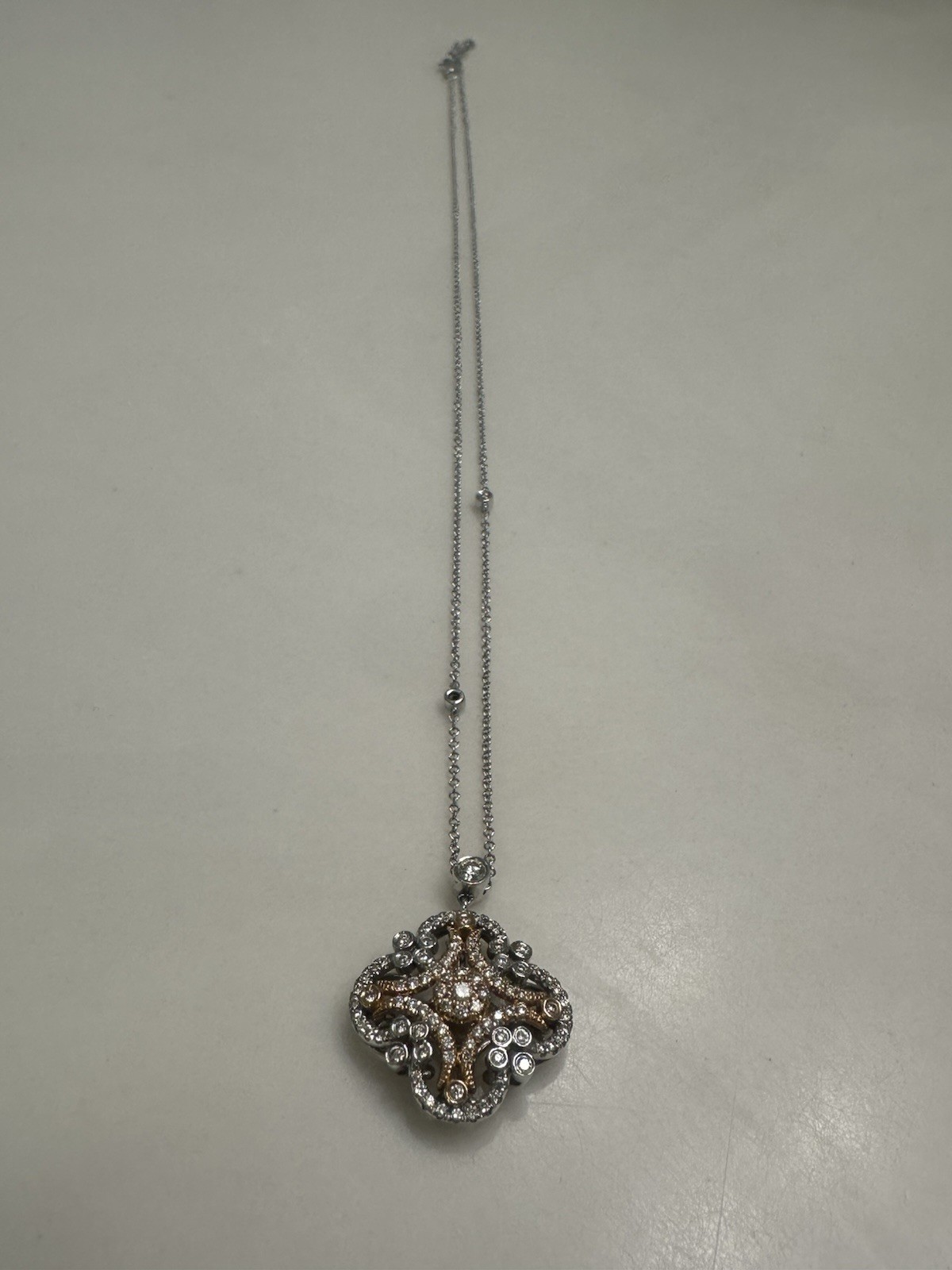 Gabriel and Co. 14k White and Rose Gold Necklace