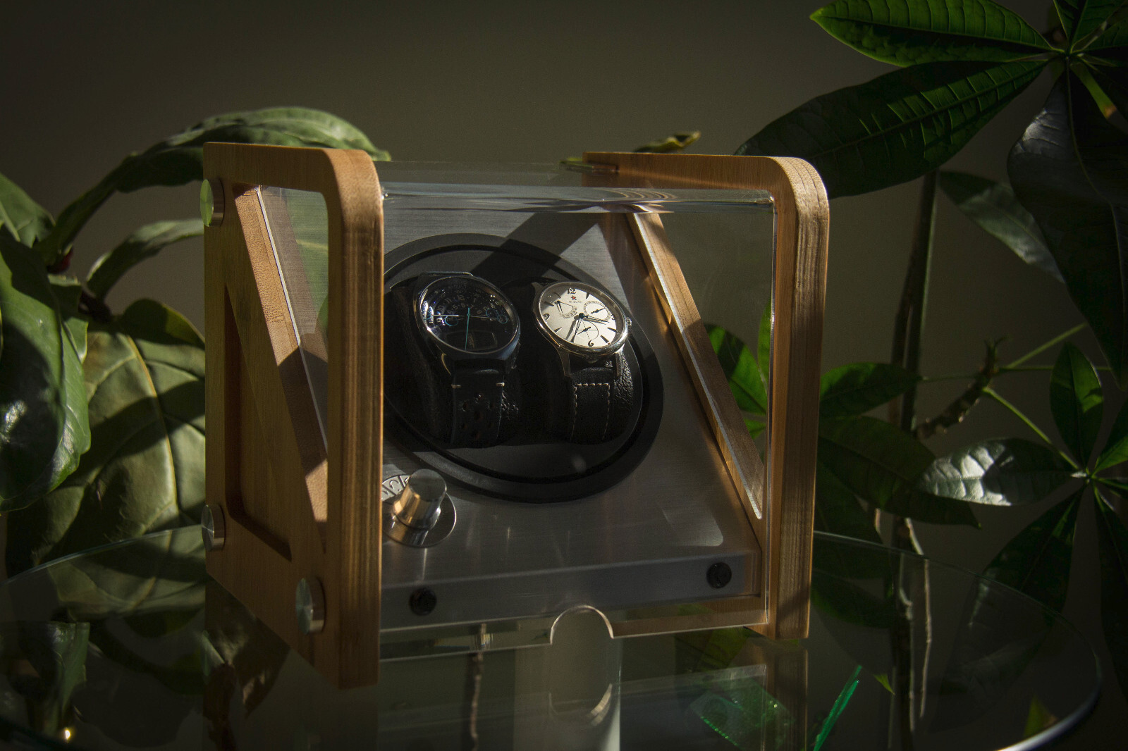 Double Automatic 2 Watch Winder rotating display box Tourbillon Winders NEW!