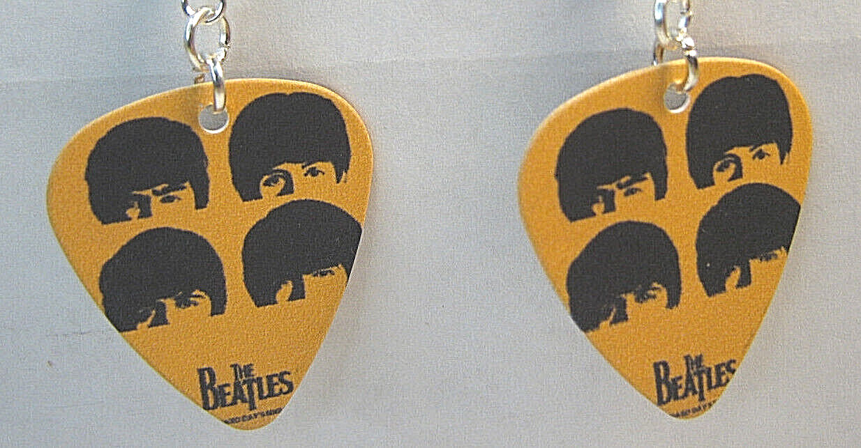 The Beatles “A Hard Day’s Night” Rock N’ Roll Beaded Guitar Pick Earrings