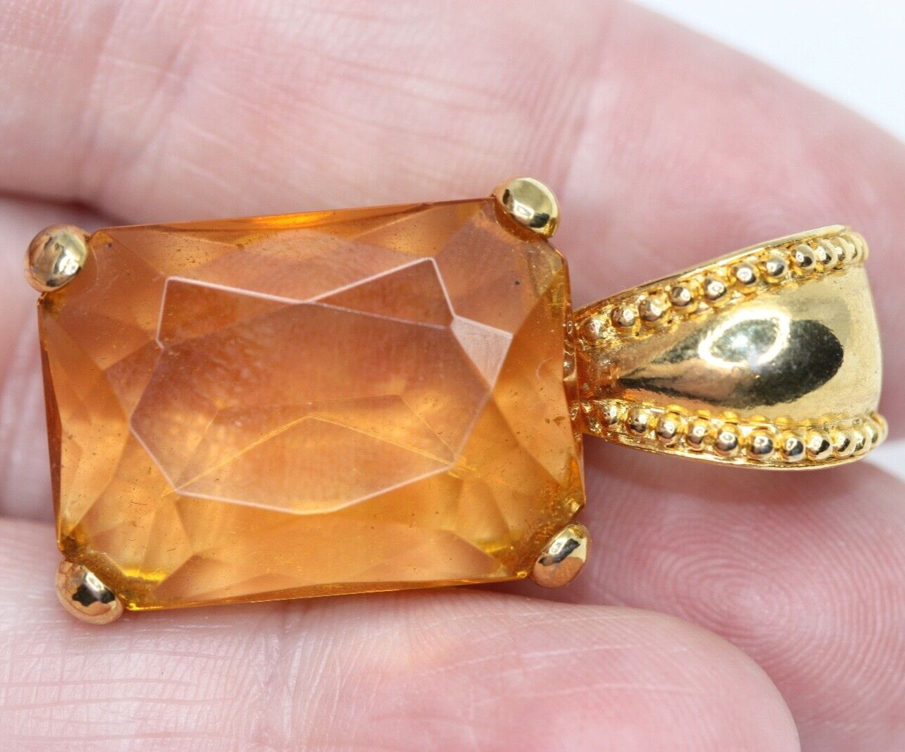 Joan Rivers Faux Citrine Pendant Pearl Strand Enhancer & Pierced Earrings Set