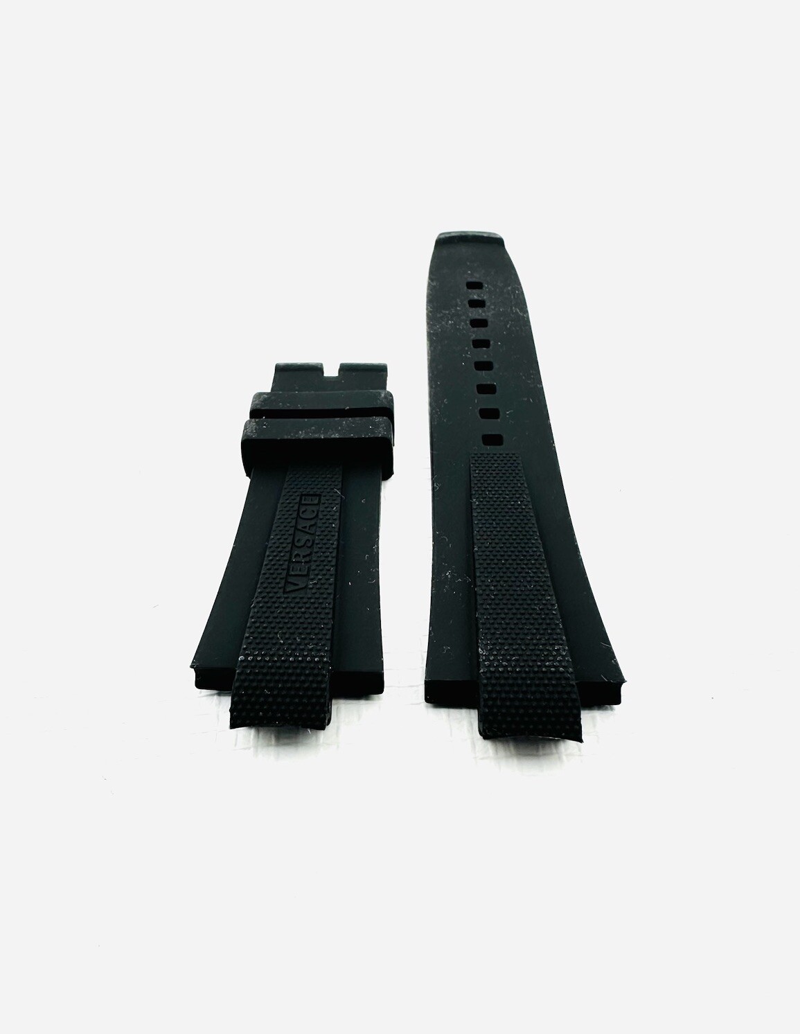 VERSACE WATCH STRAP, VE2H , BLACK RUBBER , TONGUE BUCKLE STRAP , VERSACE STRAP