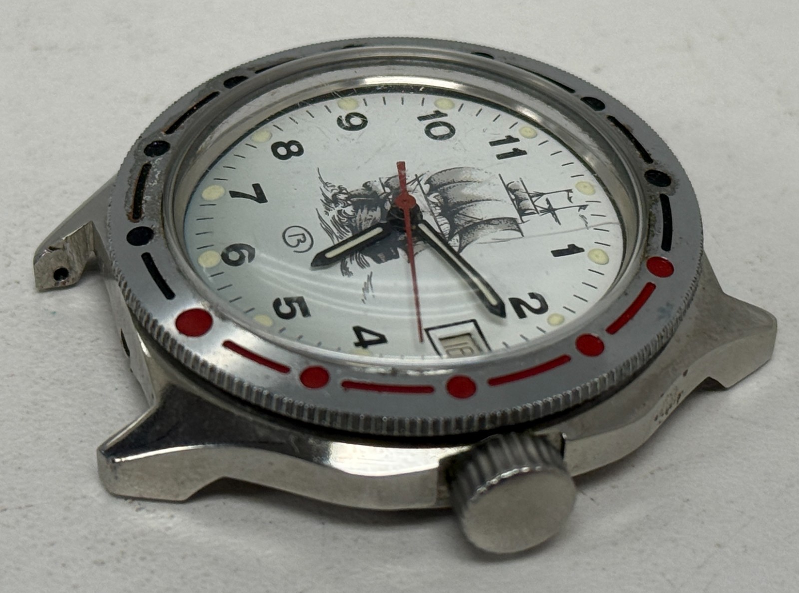 Vintage Vostok Amphibia Ship Dial Automatic Wrist Watch Head 40mm