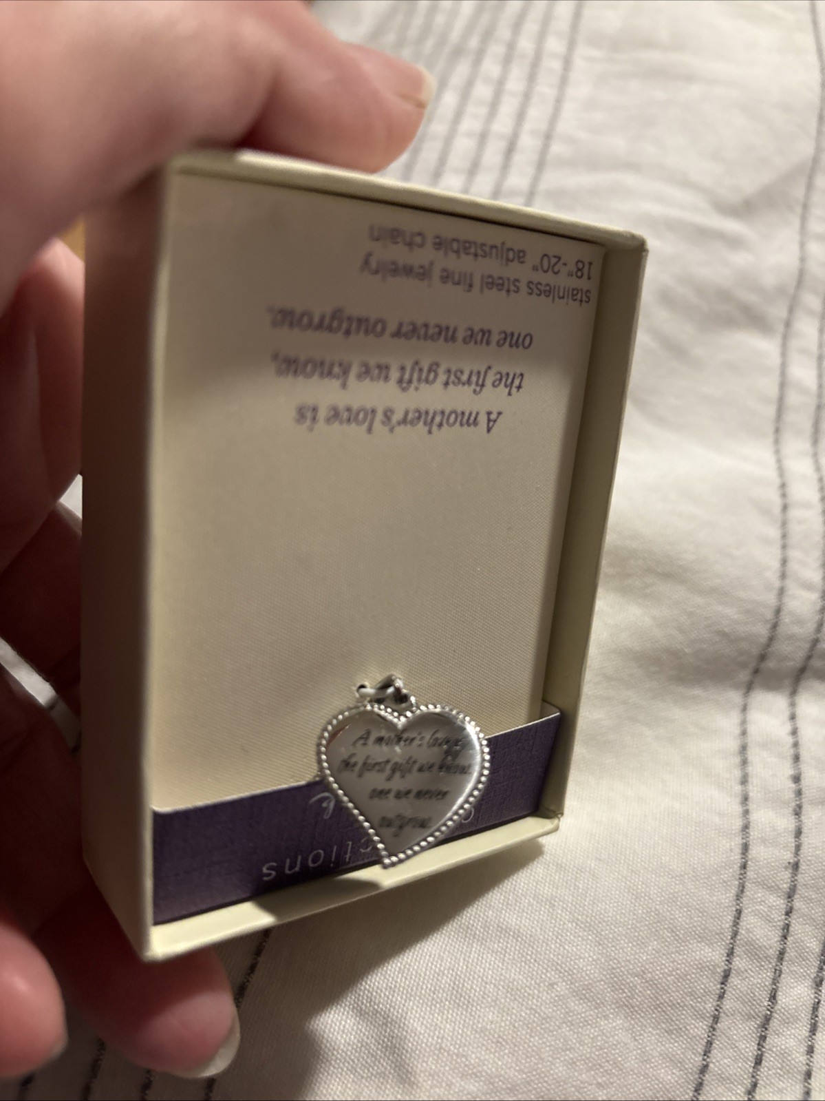 Connections From Hallmark Stainless Steel MOM 2 Sided Necklace NEW Gift