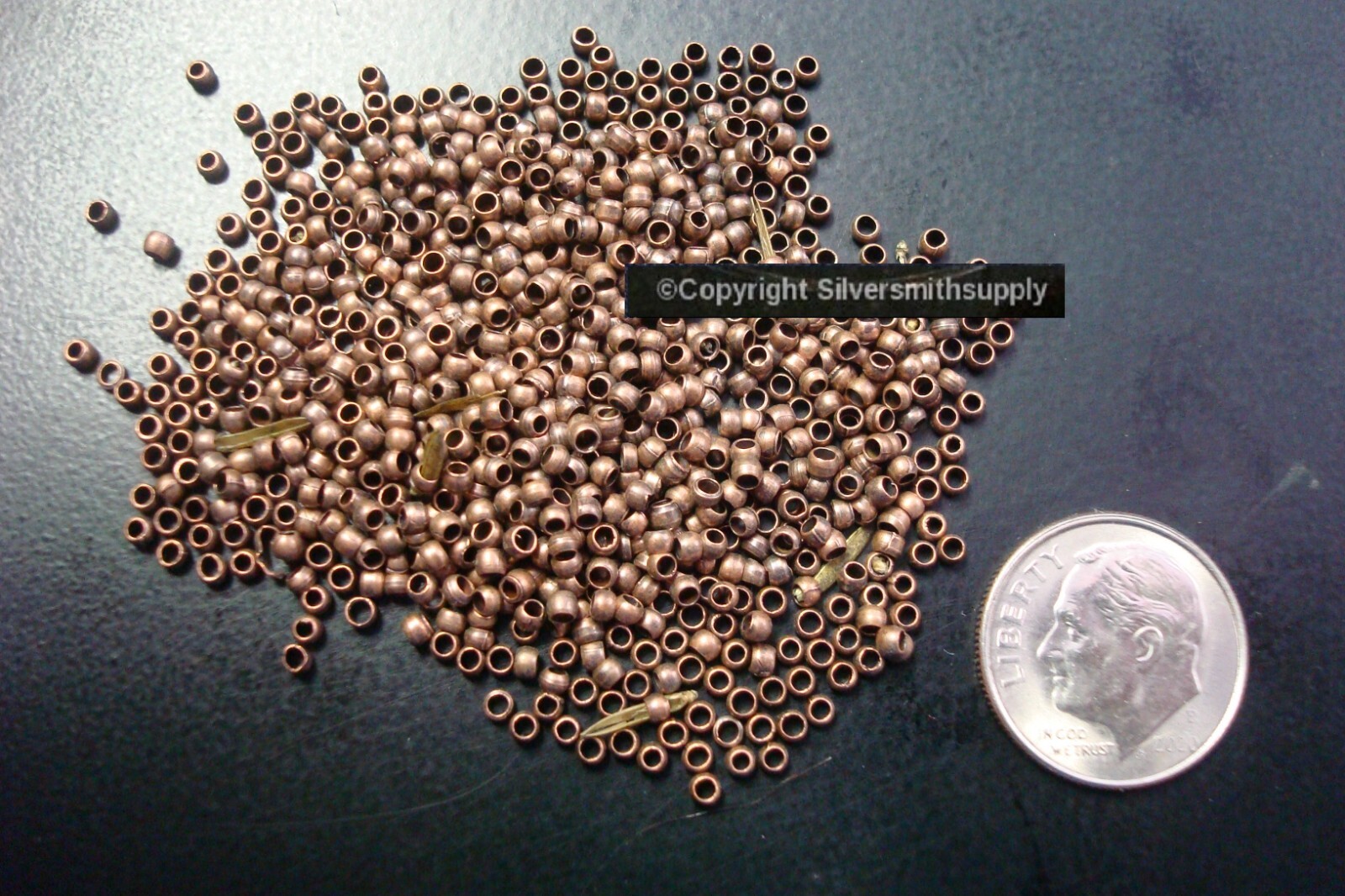 500 Antique copper plated 2x1mm round crimp beads attach necklace clasp FPS164B