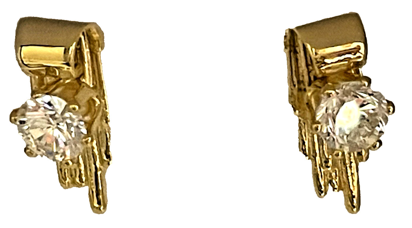 Vintage Art Deco Crystal Waterfall Fringed Gold Tone Jewelry Set