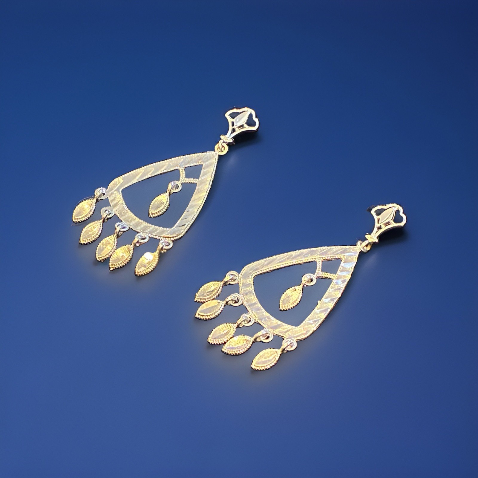 925 Sterling Silver Rhodium Chandelier Dangle Earrings 3cm Wide NWOT