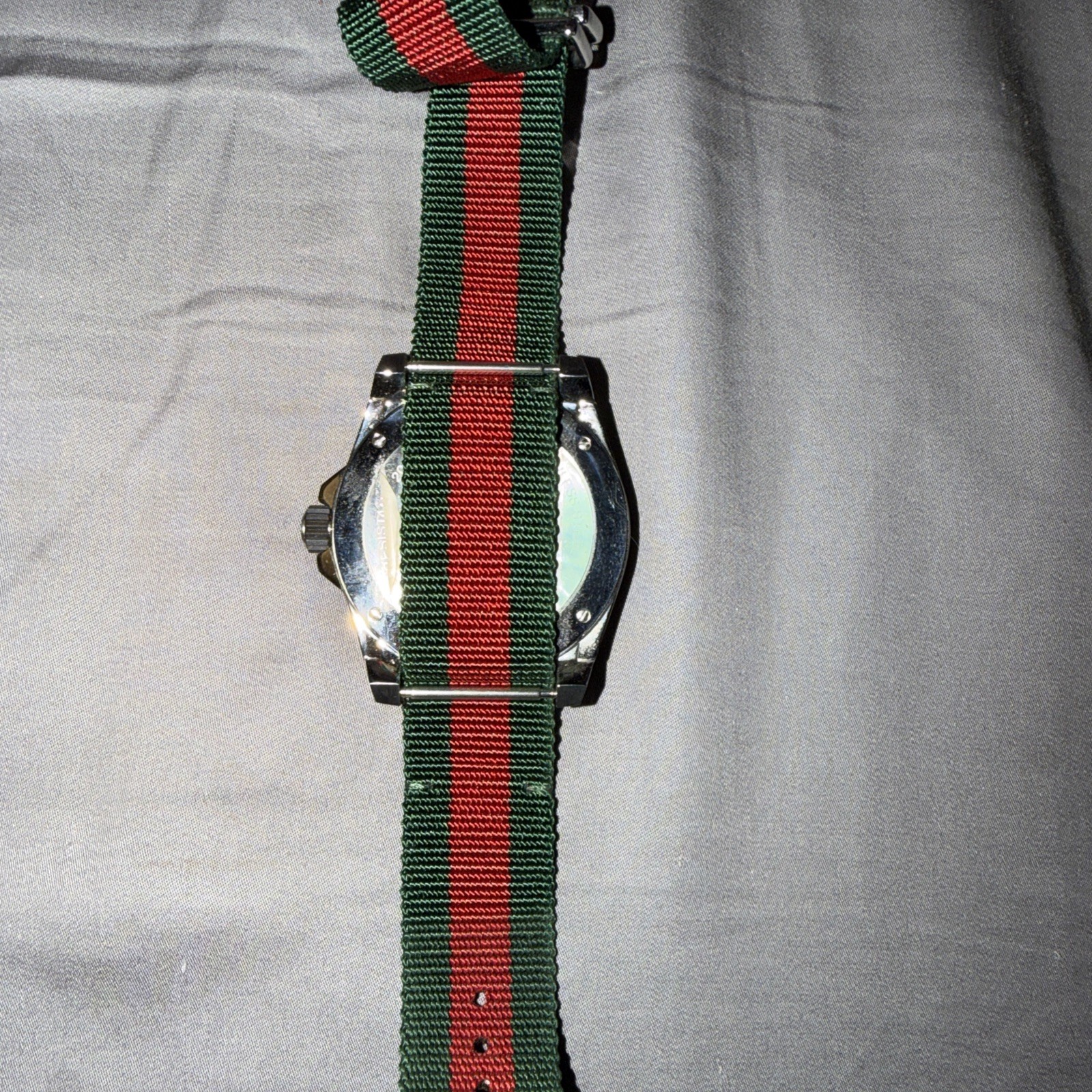 Gucci Dive 45mm Black Matte Dial Green Red Web Nylon Watch YA136209