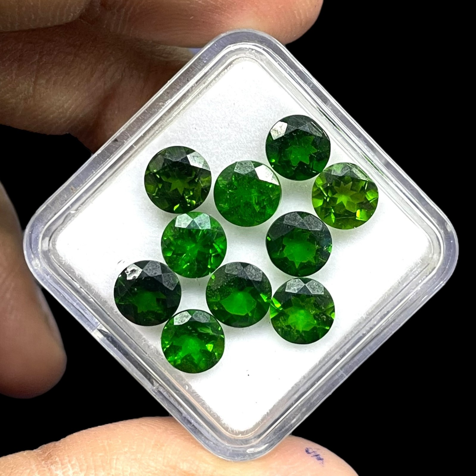 10 Pcs Natural Chrome Diopside 6mm Round Cut Vivid Green Loose Gemstones Lot