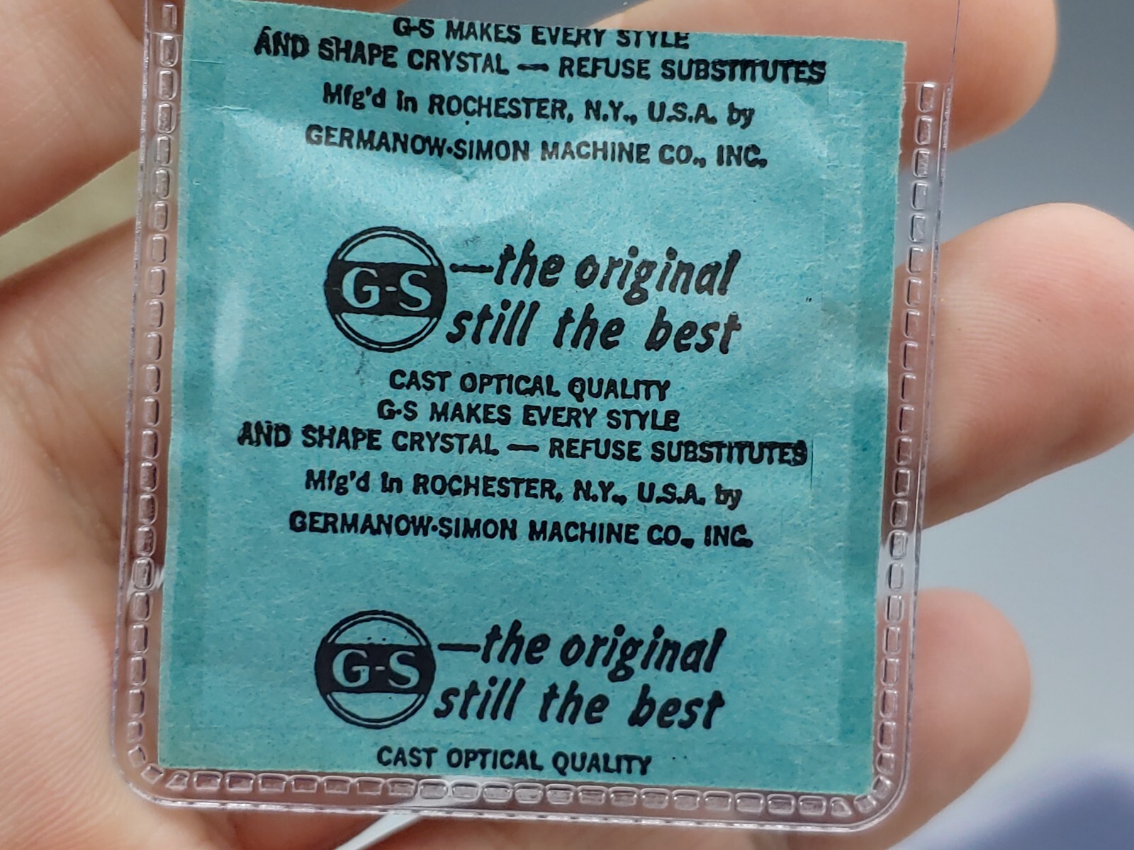 Germanow-Simon Mach (GS) CO497-50 Watch Crystal 24.3×21.5 NOS Part Swiss