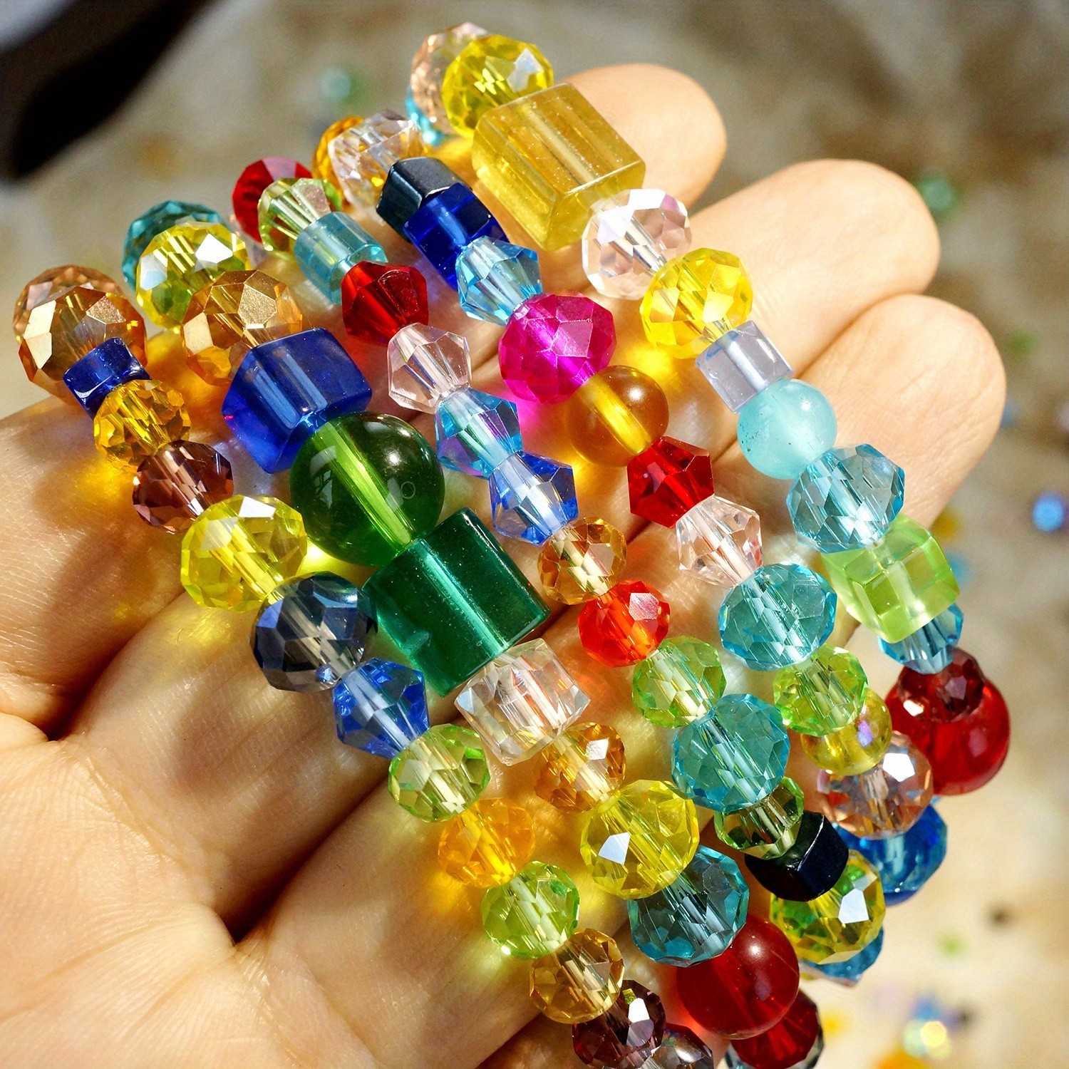 Mixed Color Glass Beads Kit for Bracelet Necklace Jewelry Making DIY with box
