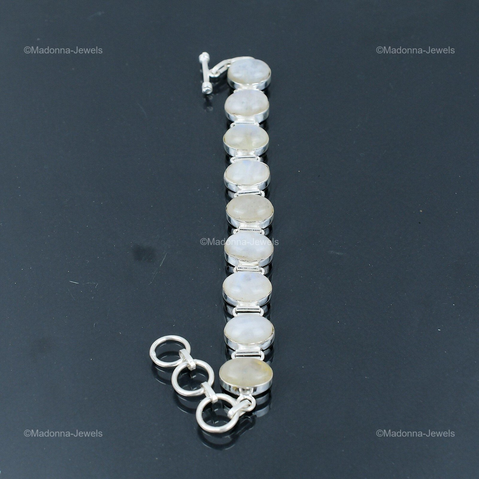 Easter Deal Rainbow Moonstone Stone 925 Silver Sister Chain New Bracelet Jewelry