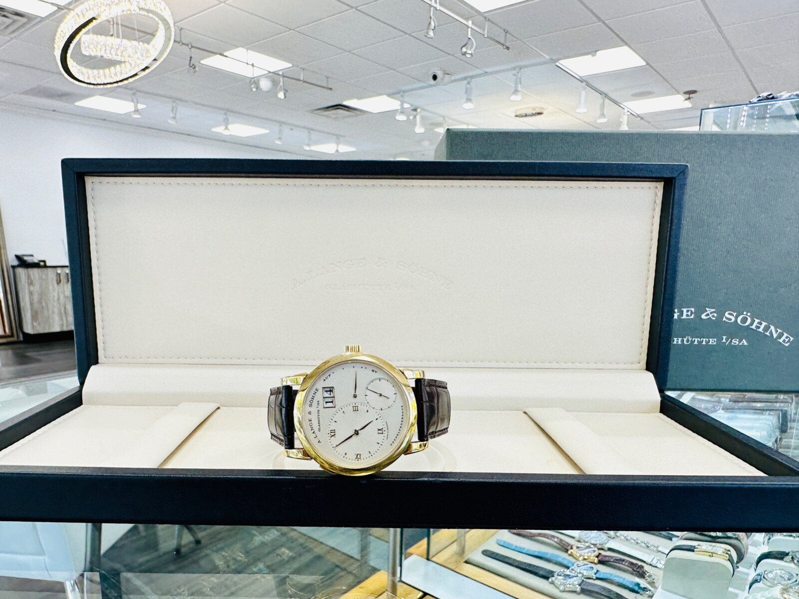 A. Lange & Sohne Lange 1 18K Yellow Gold 101.021 Manual Movement 38.5mm Watch