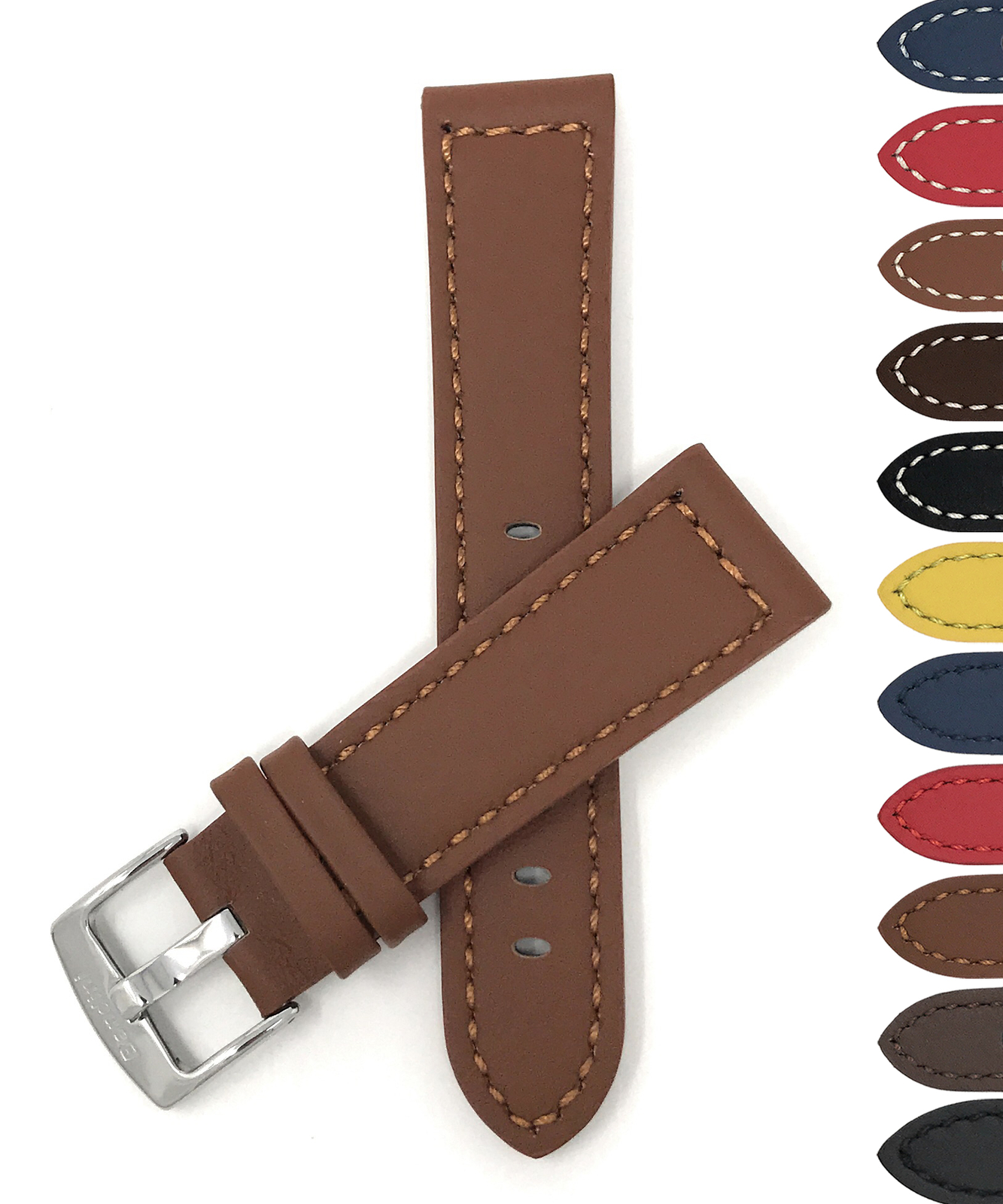 20mm Leather Aviator Watch Strap Band for Hamilton Intra-Matic
