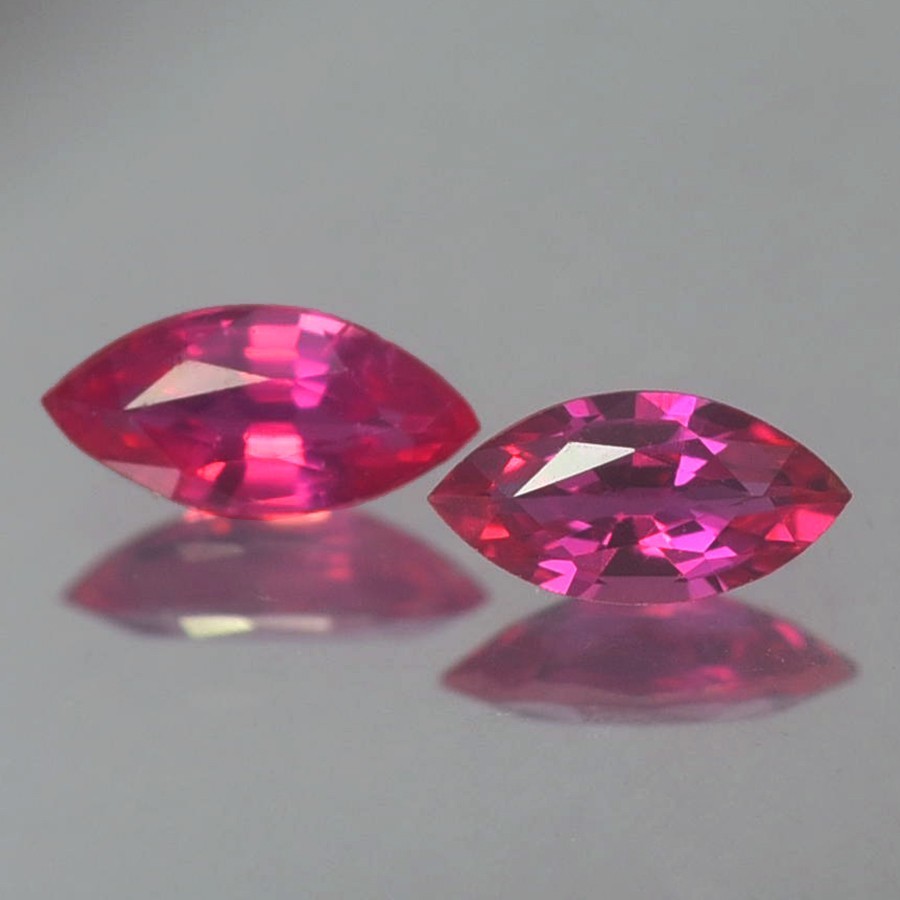 0.36CT LOVELY VVS PAIR UNHEATED UNTREATED MARQUISE PINK RED RUBY NATURAL