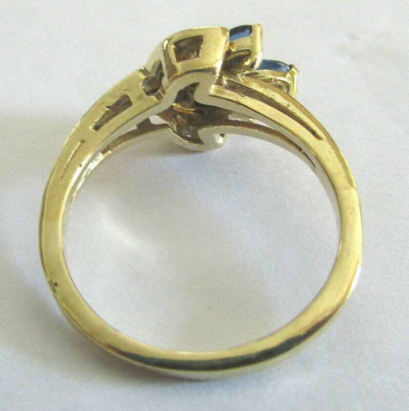 .65 Carat 14K Gold Diamond & Sapphire Ring Diamond=.15 Carat H-VS2 4.40 Grams