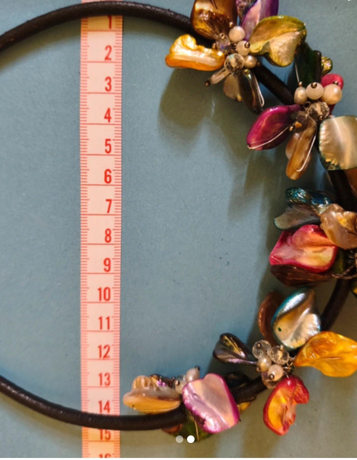 Handmade statement necklace with a unique floral