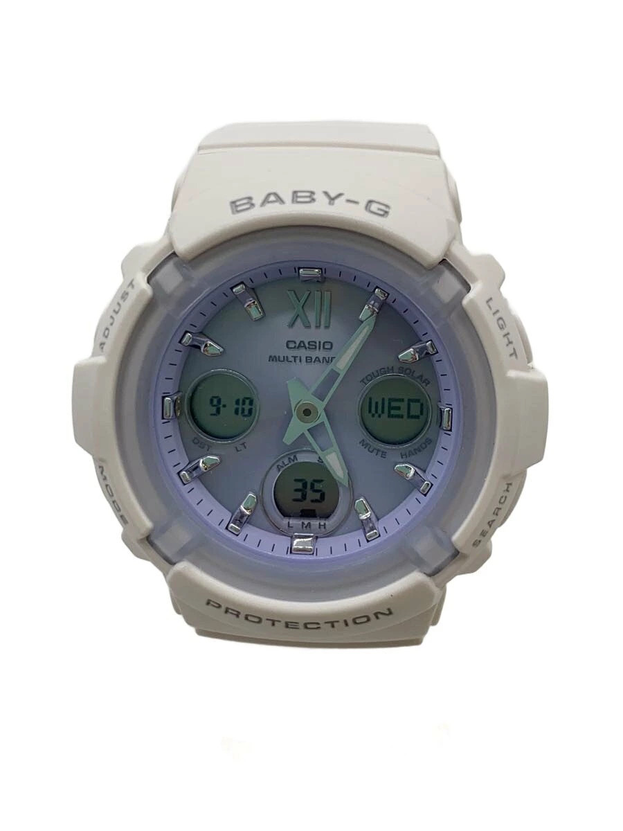 CASIO Solar Wristwatch BABY G Digital Analog PUP WHT
