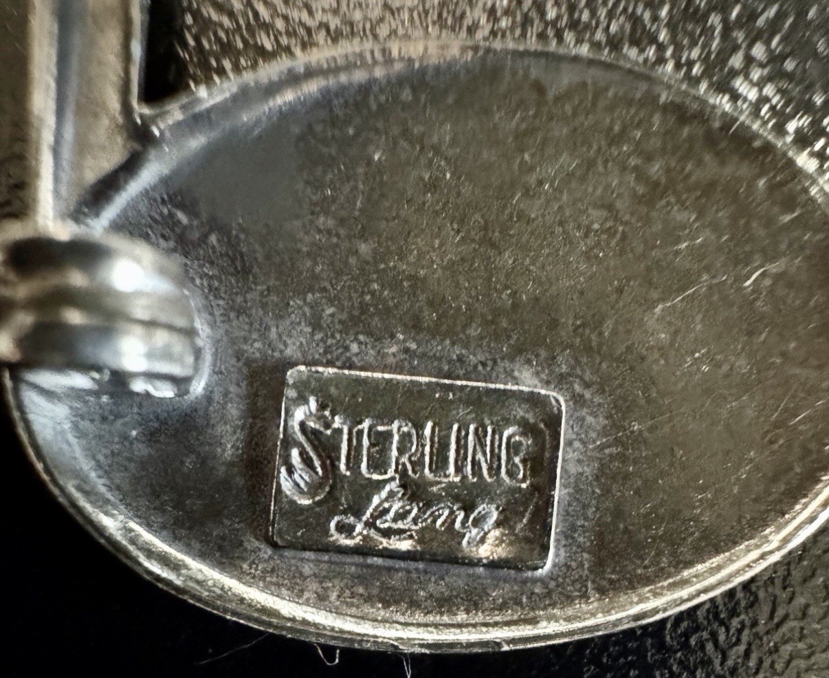 Vintage Lang Sterling Silver 925 Signed Music Note Brooch 2.75 Inch 6.2g