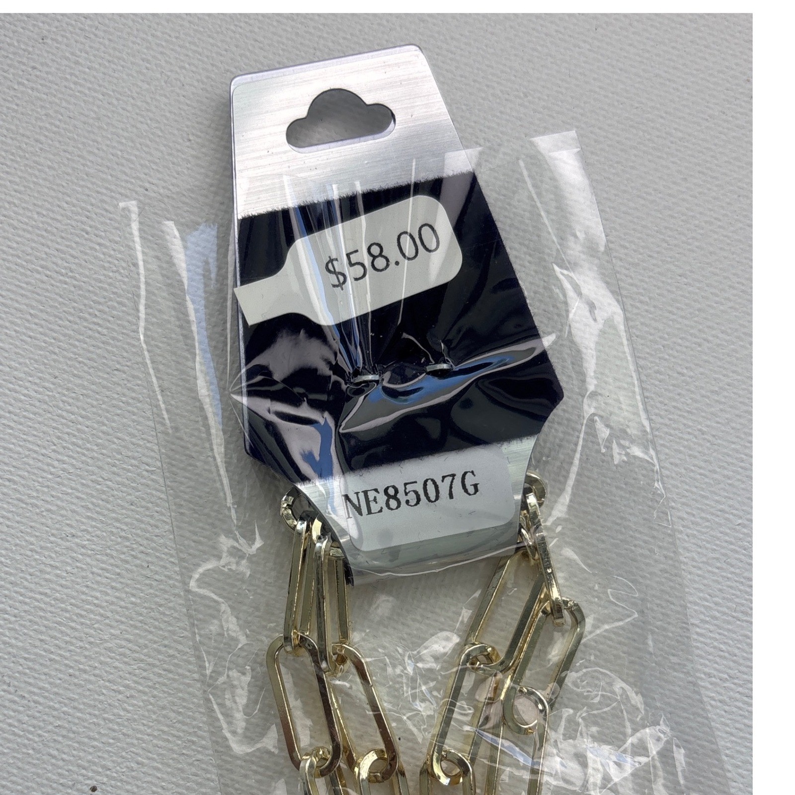 Necklace Gold Tone Metal Lobster Clasp Paperclip Link Chain New 32 Inch New