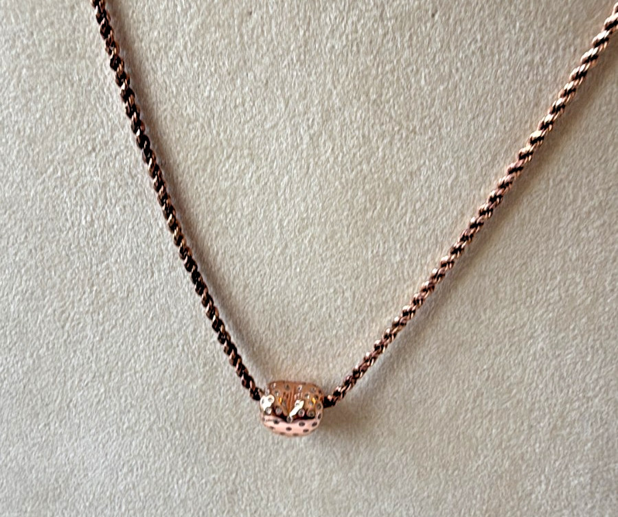 FZN FUZION CREATIONS INTERNATIONAL ROSE GOLD OVER 925 STERLING HEART NECKLACE