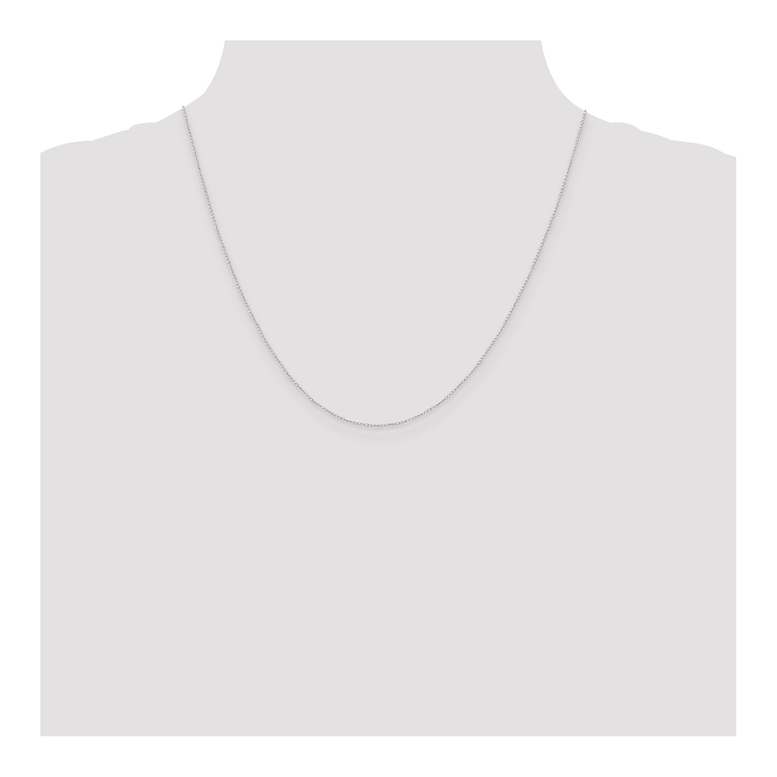 10K White Gold 0.42-0.5mm Curb Chain Necklace 16-24 Inch Mens Womens