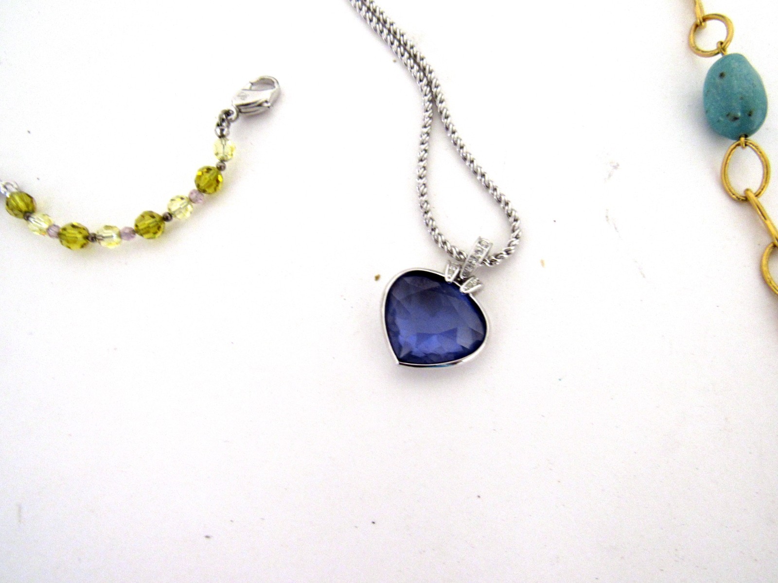 4 pieces Swarovski Crystal Costume Jewelry 1 Bracelet and 3 Necklaces Plus Box