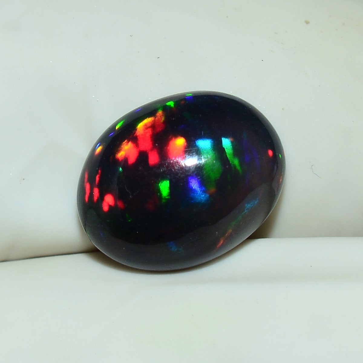 2.69 Cts Natural Ethiopian Black Opal Play of Colors Cabochon Loose Gemstone