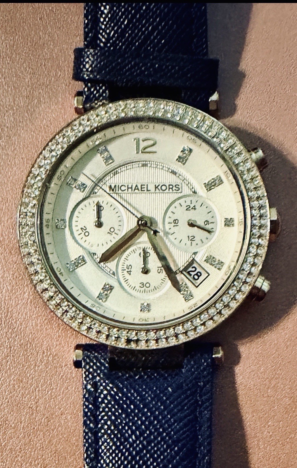 Michael Kors MK2280 Parker Chronograph Gold Dial Women’s Watch $