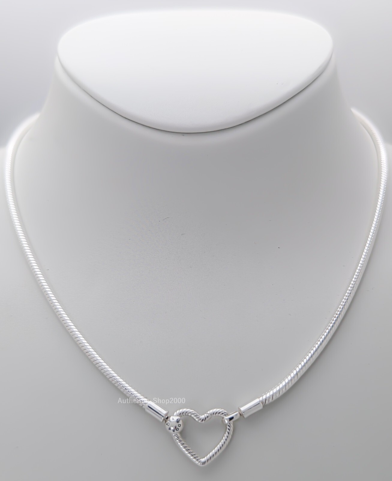 NEW 100% Authentic PANDORA 925 Ale Heart Closure Snake Chain Necklace 393377C00