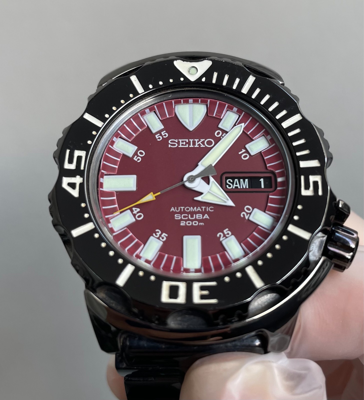 [EXC+5] SEIKO Night Monster 7S26-03G0 Diver 200m AT 21J Red Dial Men’s Watch JP