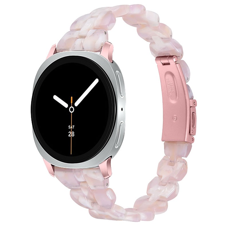 For Samsung Galaxy Watch 8/8 Classic Luxury Resin Stainless Steel Watch Band