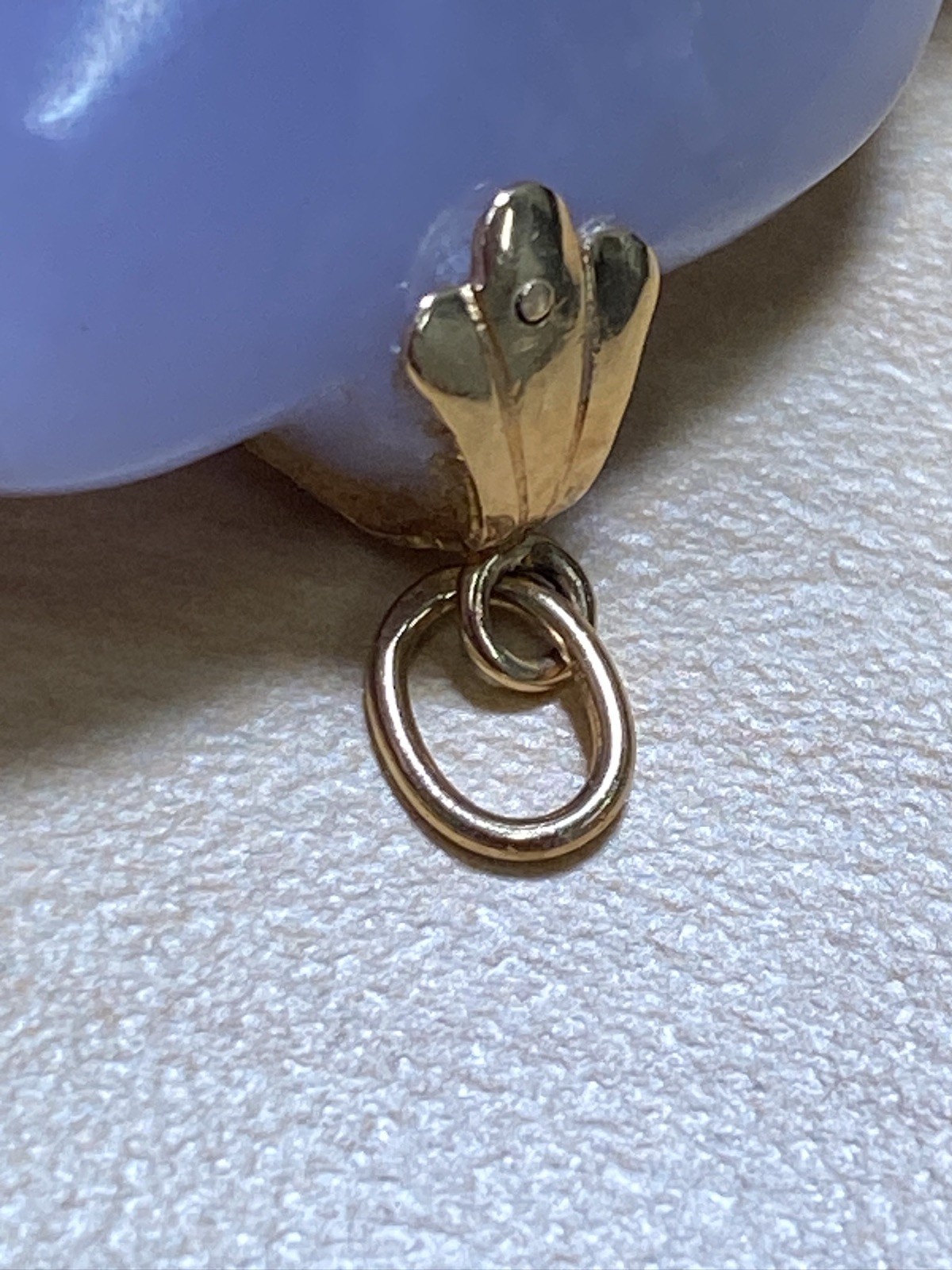 Estate Lavender Jade Heart Pendant 14K Gold Bail Presidium Tested 32mm