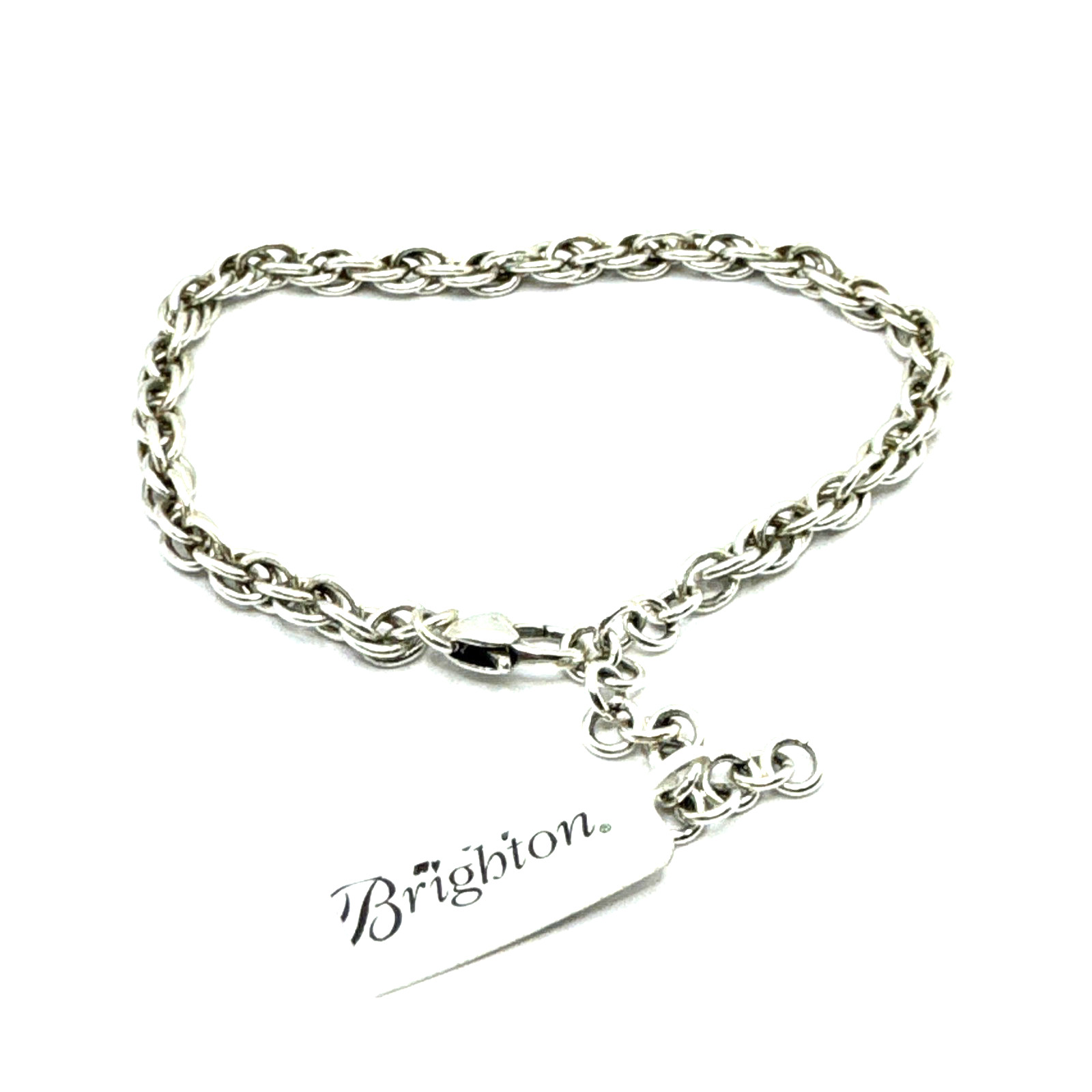 Brighton Rolo Small Links Add Clip-On Charm Silver Legacy Bracelet 9.5in NWT