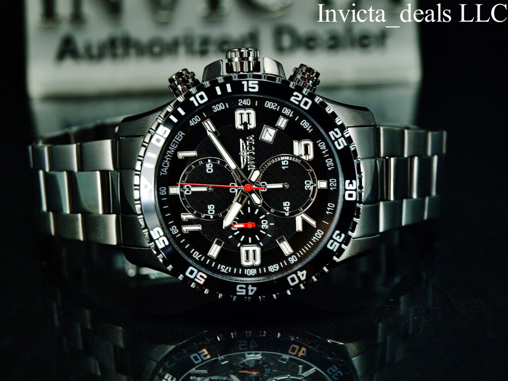 NEW Invicta Men’s 45mm Specialty PILOT Chronograph COMBAT TRIPLE BLACK SS Watch