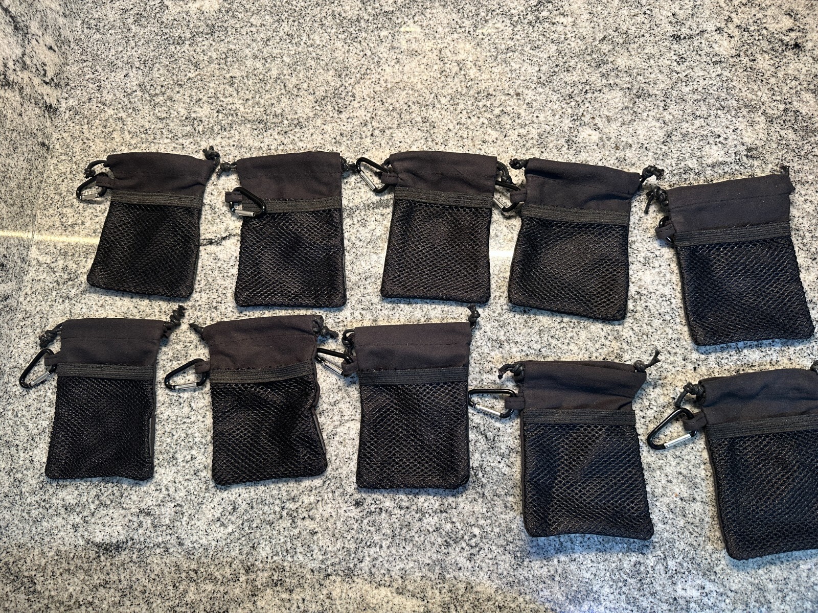 6PC Soft Cloth Drawstring Storage 4.5 x 6in Bag for Accessories w/Carabiner Clip