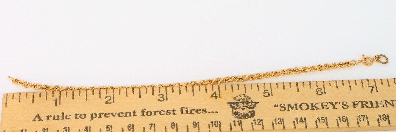 VINTAGE BEAUTIFUL 14K YELLOW GOLD TWISTED ROPE CHAIN BRACELET 2 GRAM FOR REPAIR
