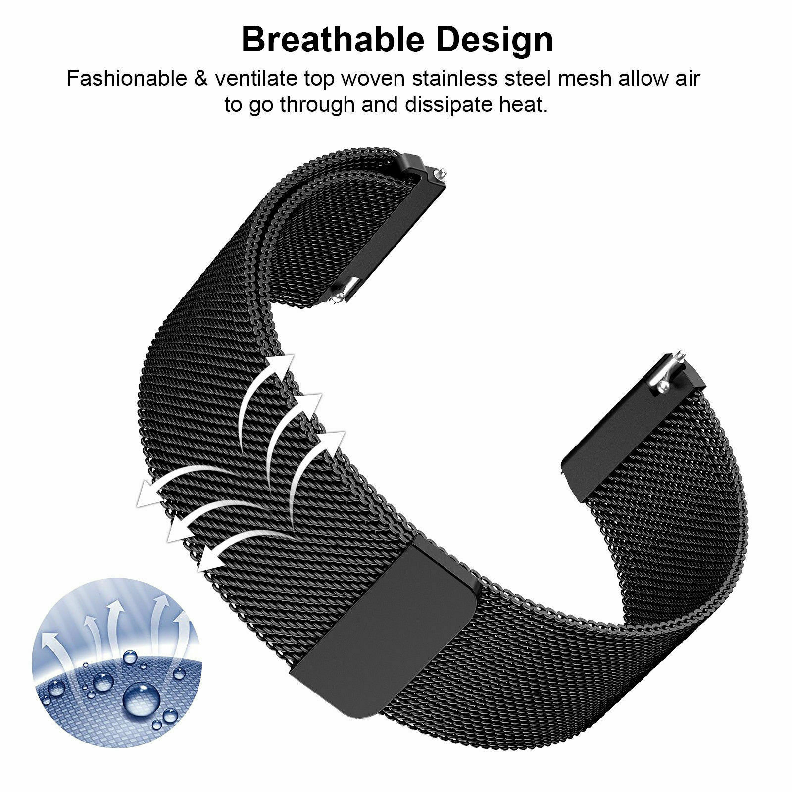 Magnetic Milanese metal For Fitbit Versa / 2 Watch Wrist Band Strap Bracelet