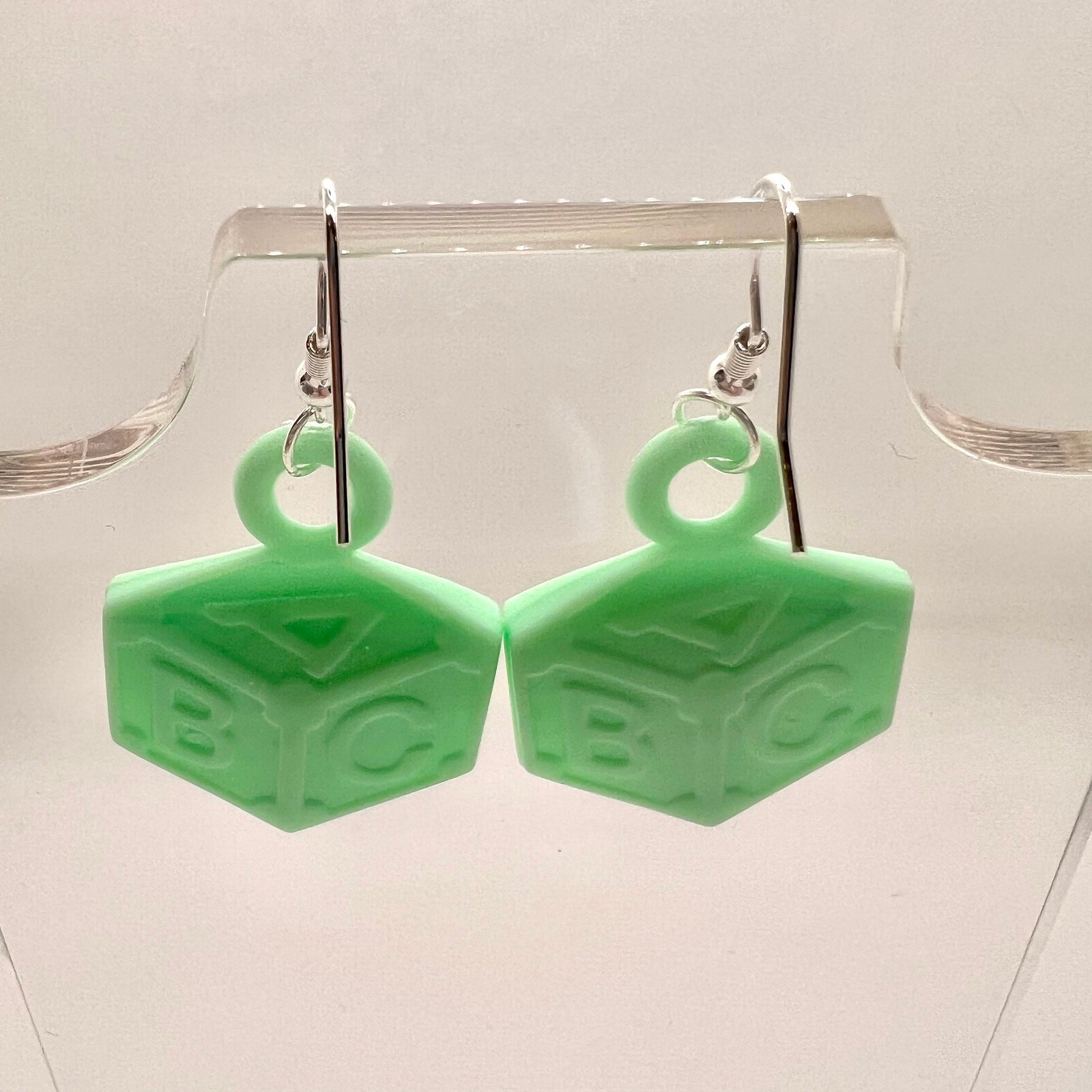 Alphabet Block Earrings – Baby Shower Earrings – Gender Reveal Earrings – DDLG