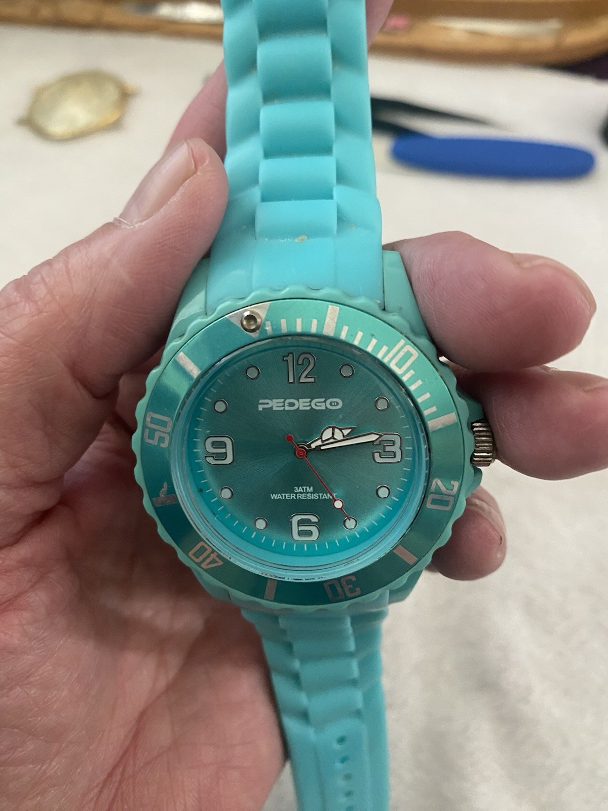Pedego Aqua Silicone Watch QuartzNewBatteryRunning 3 ATM Water Resistant