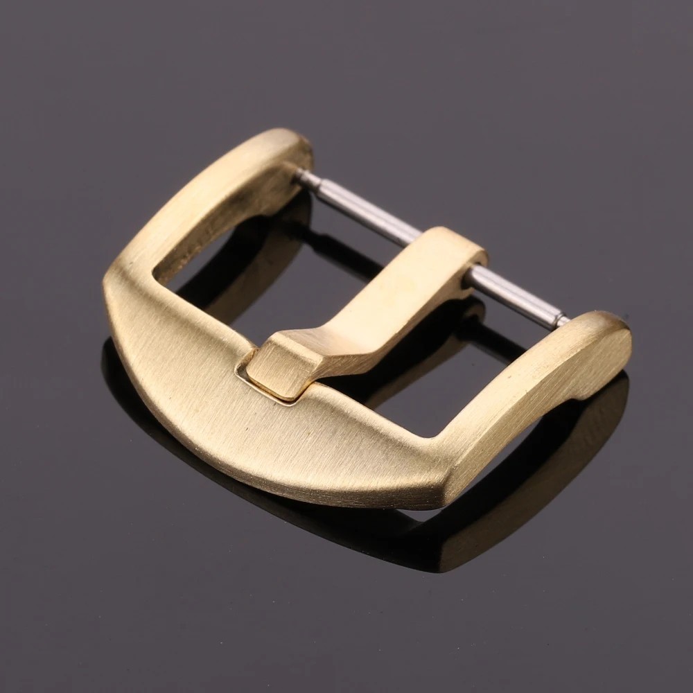 Solid Brass Watch Band Buckle Copper Pin Clasp for 18mm 20mm 22mm 24mm Straps