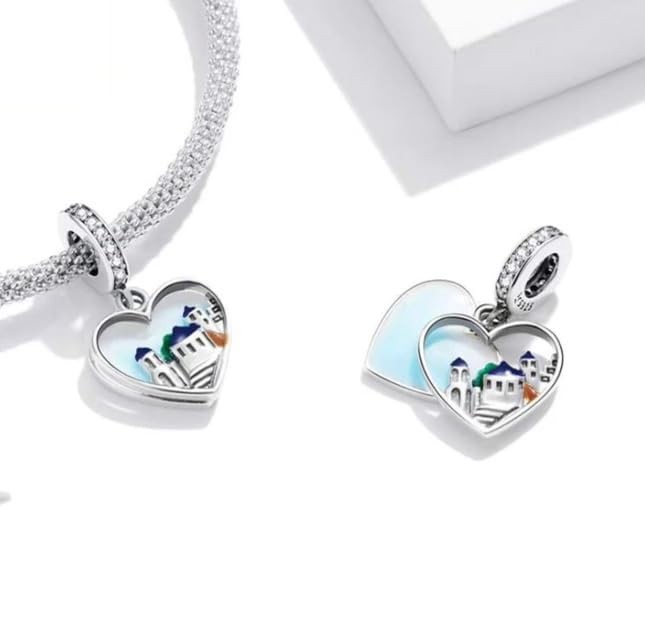 Greek Santorini 925 Sterling Silver Charm for Bracelets and Necklaces Travel …