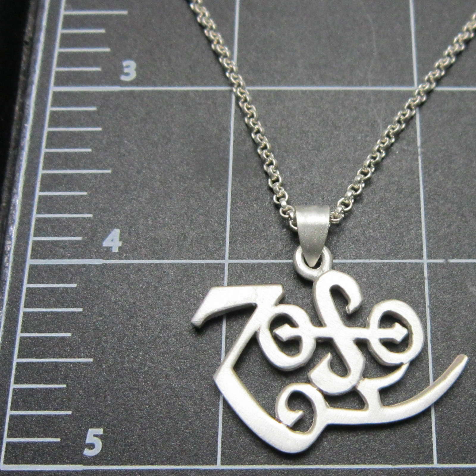 MJG STERLING SILVER ZOSO PENDANT. JIMMY PAGE. LED ZEPPELIN.