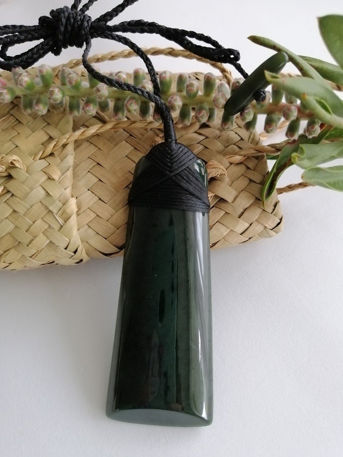 New Zealand Jade Greenstone Polished Toki Large Pendant 85mm x 32mm Unisex