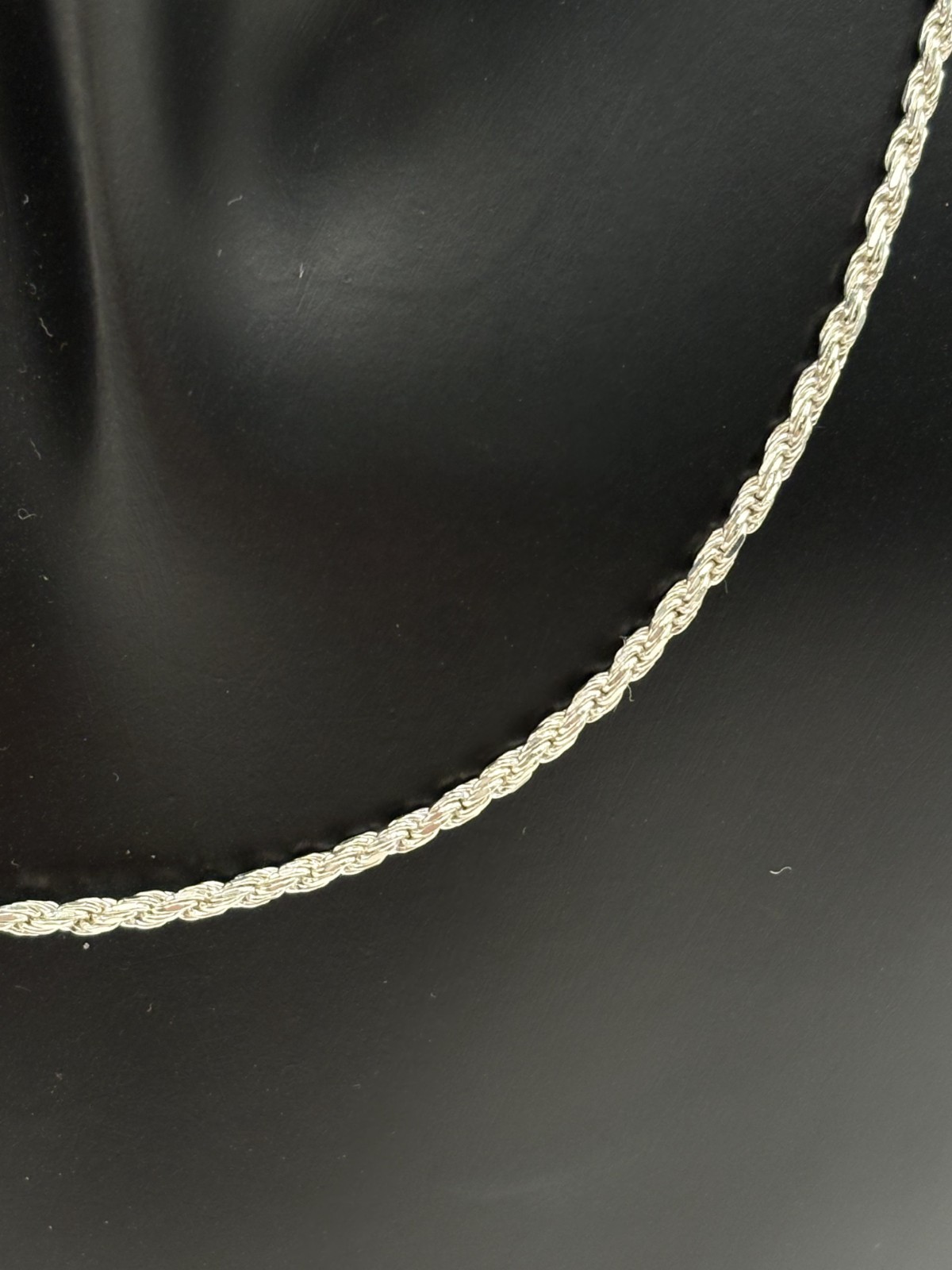 STERLING SILVER 925 ITALY 18″ ROPE CHAIN NECKLACE 1.7mm wide 5.6g
