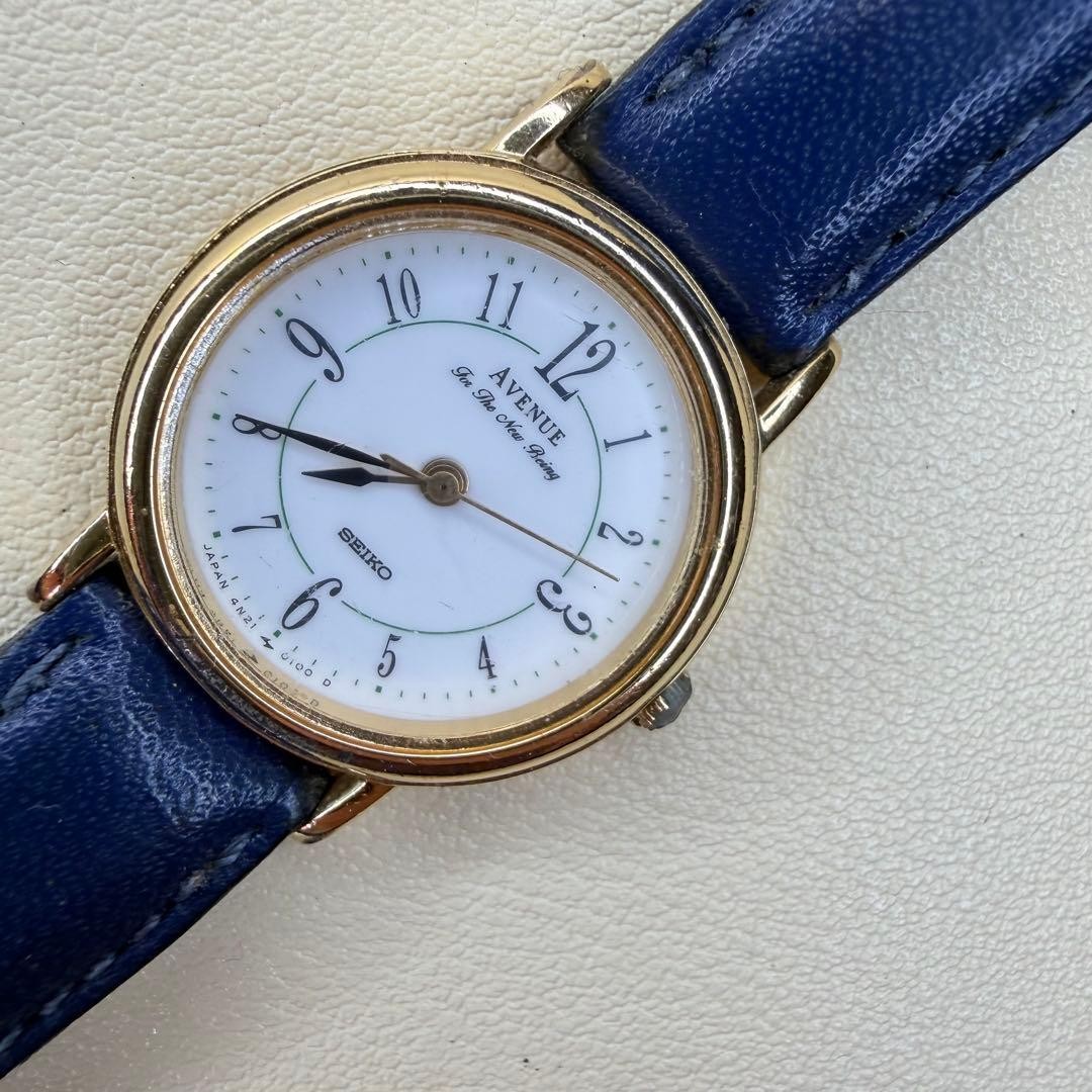 SEIKO 4N21-0060 Blue Strap Watch Used