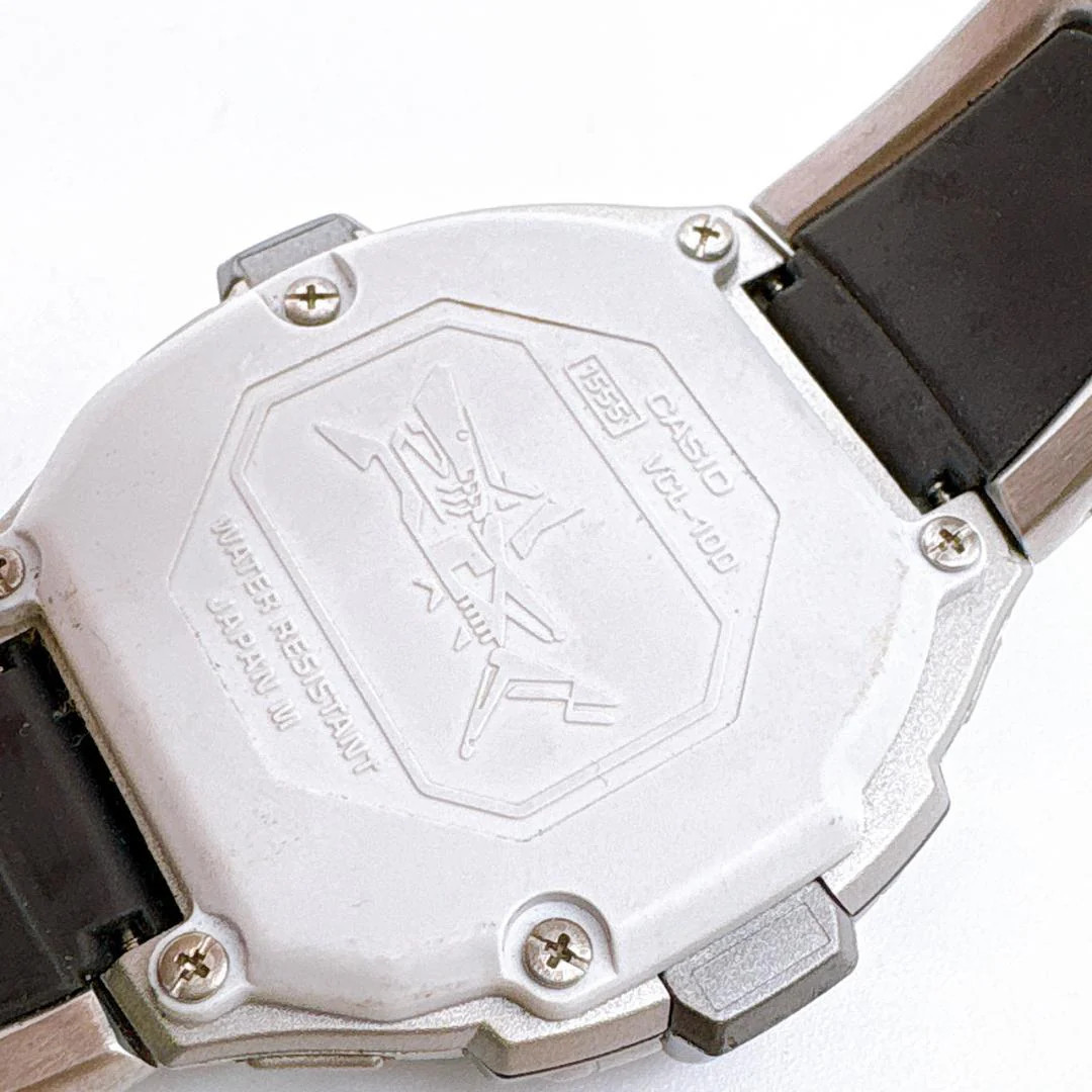 Casio Vivcel Vcl-100 Module 1555 Digital Silver-Toned Watch