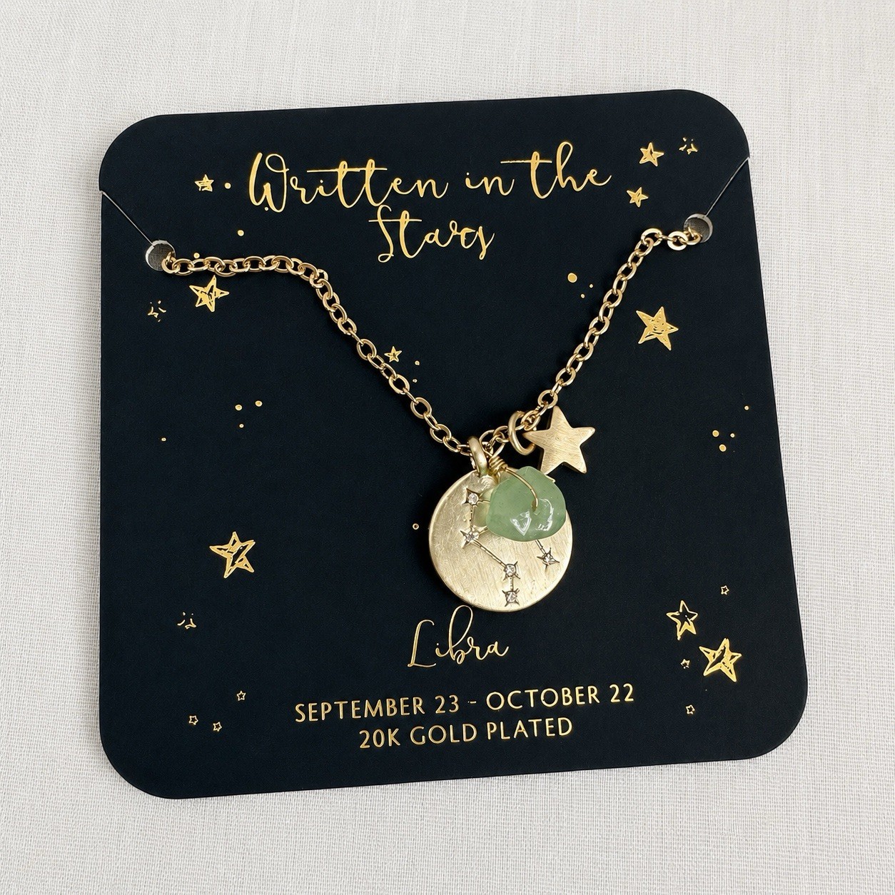 Libra Astrology Necklace 20K Gold Plated NWT Zodiac Francesca’s Collection