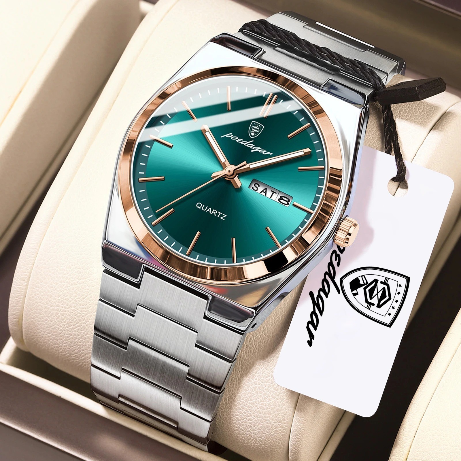 POEDAGAR Fashion Men’s Watch Waterproof Luminous Stainless Quart.FREE SHIPPING
