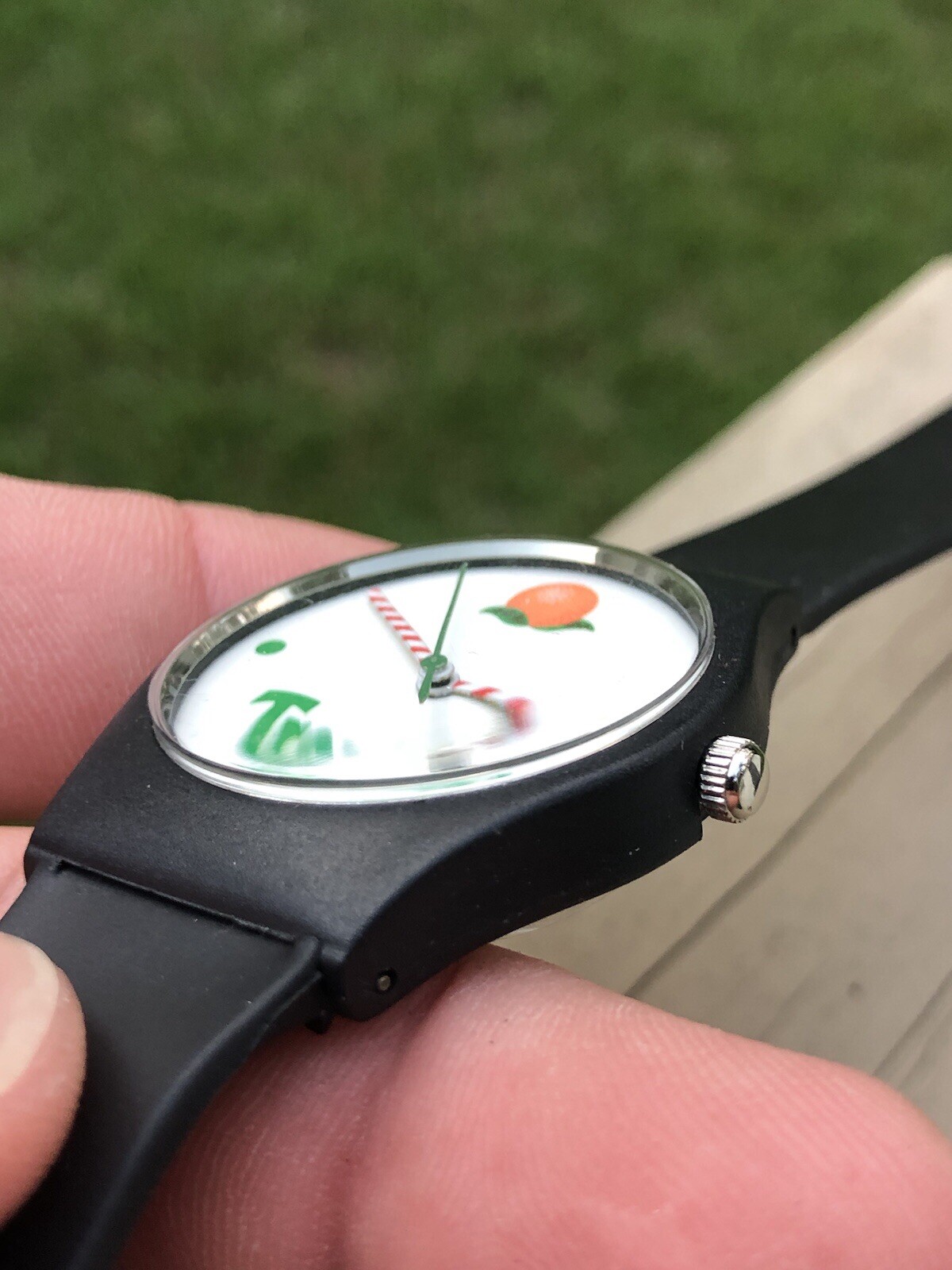 Vintage Black Tropicana Watch OJ Orange Juice Promo Wristwatch Not Tested