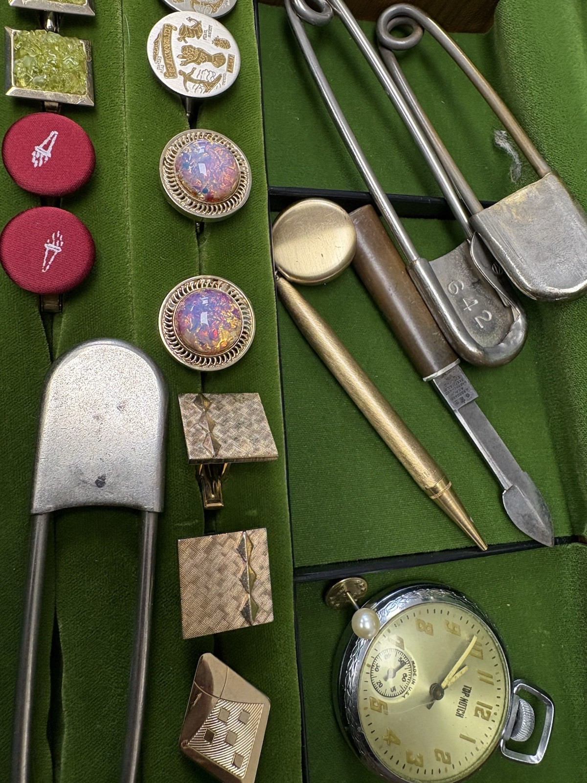 Huge Vintage Men’s Cufflink Pocket Watch & Jewelry etc Lot over 150 PC LOT